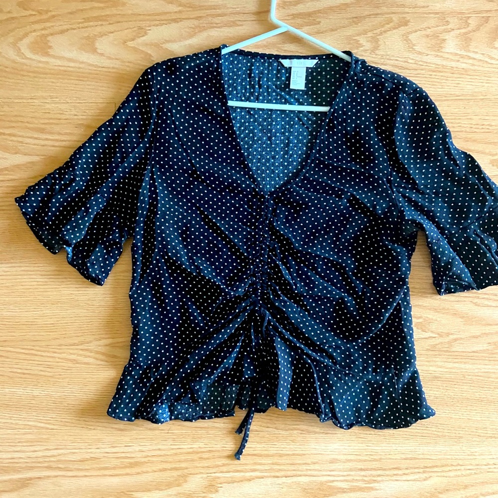 H&M Black Polka Dot Top
